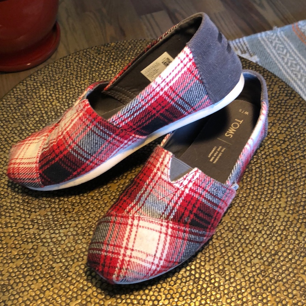 Toms plaid corduroy women’s classic alpargatas 7.5